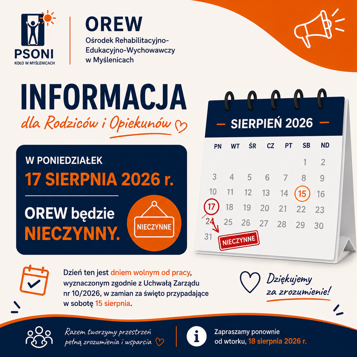 Informacja o dniu wolnym od pracy – 17 sierpnia 2026 r.